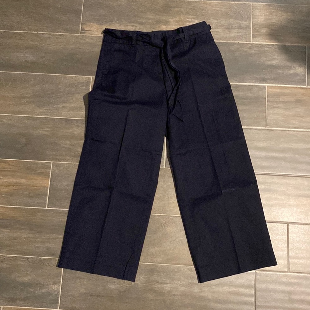 Talbots Wide Leg Navy Crop size 2